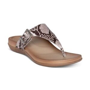 EUC Aetrex Rita Adjustable Thong Snakeskin Sandals Size 10